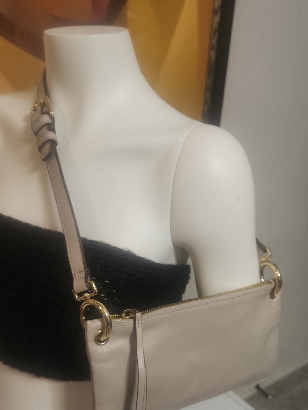 Margot Neutral Leather Crossbody Bag with Gold Hardware - Women